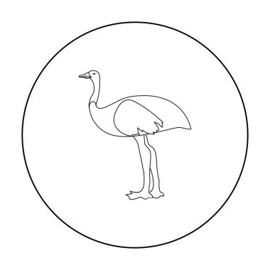 EMU simgesi beyaz arka plan üzerinde izole anahat tarzı. Avustralya sembol stok vektör çizim.