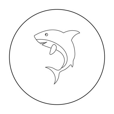 Köpekbalığı simgesi anahat. Hayvan büyük hayvanlar anahat simgesinden tek.