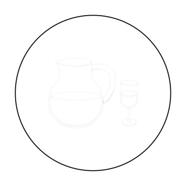 Sangria simgesi beyaz arka plan üzerinde izole anahat tarzı. Alkol sembol stok vektör çizim.