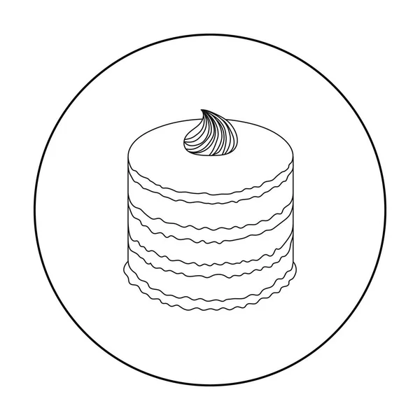 Фиолетовый торт значок в стиле наброска изолированы на белом фоне. Векторная иллюстрация символов тортов . — стоковый вектор