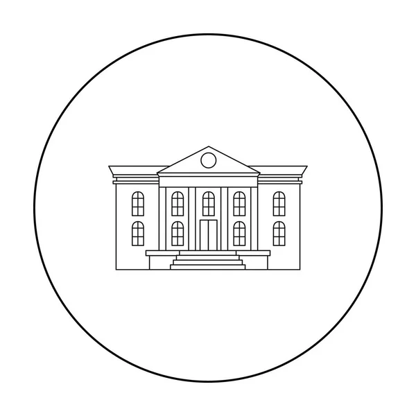 Schema icona del museo. Icona dell'edificio unico dal profilo delle grandi infrastrutture cittadine . — Vettoriale Stock