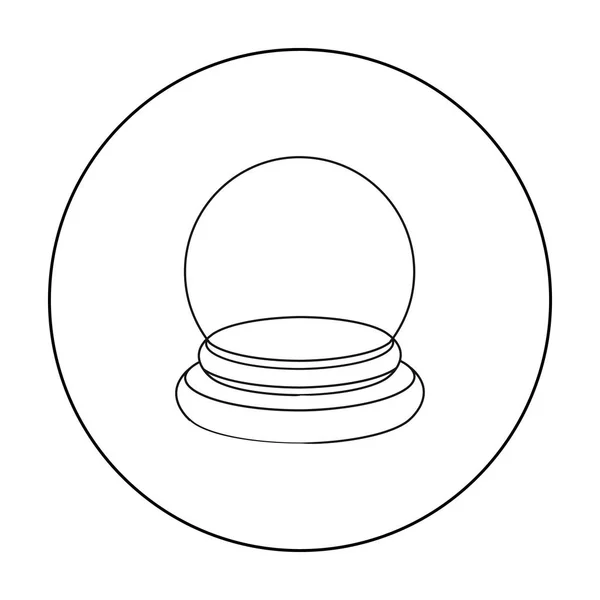 Хрустальный шар значок в стиле контура изолированы на белом фоне. Черно-белая векторная иллюстрация символов . — стоковый вектор