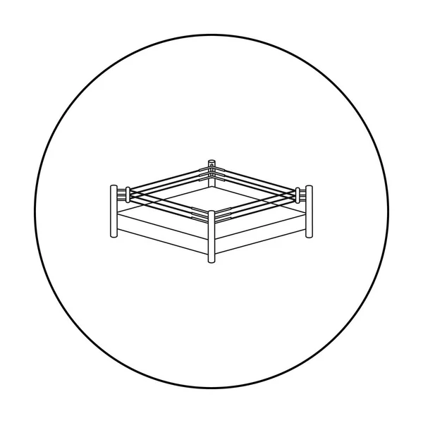 Icono de anillo de boxeo en estilo de contorno aislado sobre fondo blanco. Boxeo símbolo stock vector ilustración . — Vector de stock