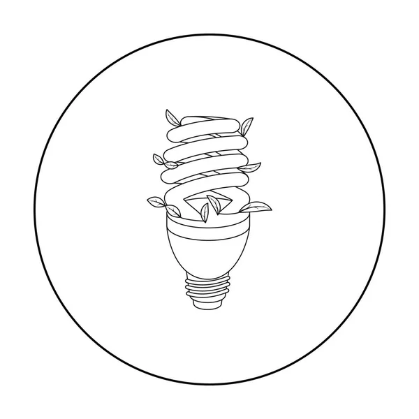 Ökologische Leuchtstofflampen-Symbol in Umriss Stil isoliert auf weißem Hintergrund. Bio- und Ökologie-Symbol Aktienvektor-Illustration. — Stockvektor