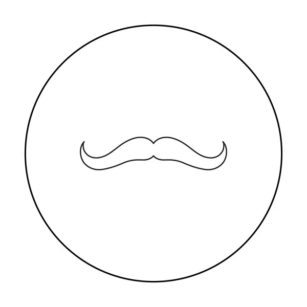 Ícone de bigode Mans em estilo esboço isolado no fundo branco. Figura vetorial de estoque de símbolo de barba . —  Vetores de Stock