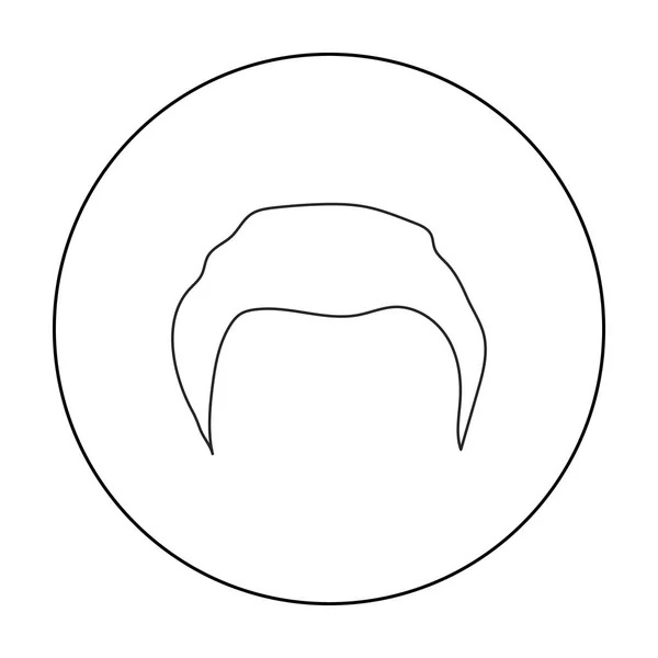 Man Frisur Symbol in Umriss Stil isoliert auf weißem Hintergrund. Bart Symbol Aktienvektor Illustration. — Stockvektor