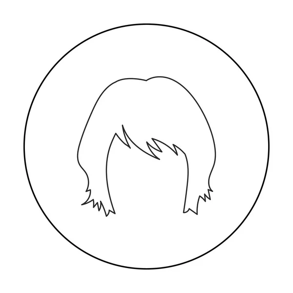 Icono de peinado para mujer en estilo de contorno aislado sobre fondo blanco. Barba símbolo stock vector ilustración . — Vector de stock