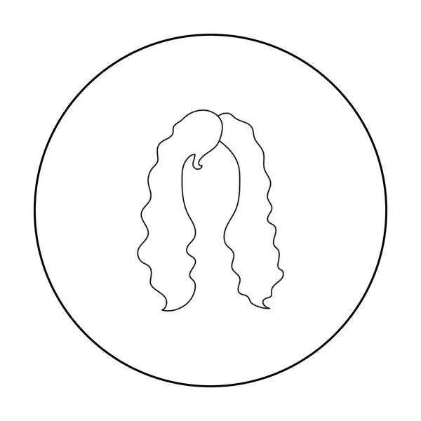 Womans frizura ikon a vázlat stílusában elszigetelt fehér background. Szakáll szimbólum vektor stock illusztráció. — Stock Vector