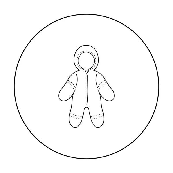 Icono del traje de bebé en estilo de contorno aislado sobre fondo blanco. Bebé nacido símbolo stock vector ilustración . — Archivo Imágenes Vectoriales