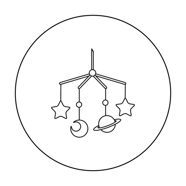 白い背景に分離されたアウトライン スタイルの赤ちゃんベビーベッド アイコン。赤ちゃん生まれたシンボル株式ベクトル図. — ストックベクタ