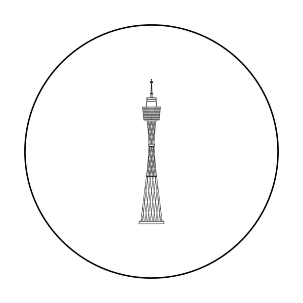 シドニー タワー アウトライン スタイルの白い背景で隔離のアイコン。オーストラリアのシンボル株式ベクトル図. — ストックベクタ