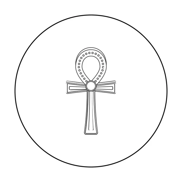 Icono de ankh en estilo de contorno aislado sobre fondo blanco. Antiguo Egipto símbolo stock vector ilustración . — Vector de stock