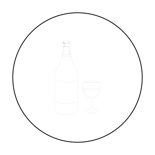 Λευκό κρασί εικονίδιο στο στυλ διάρθωσης που απομονώνονται σε λευκό φόντο. Εικονογράφηση διάνυσμα απόθεμα σύμβολο αλκοόλ. — Διανυσματικό Αρχείο