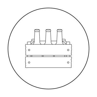 Bira simgesi beyaz arka plan üzerinde izole anahat tarzı ile kutu. Oktoberfest sembol stok vektör çizim.