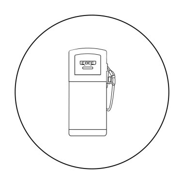 Yakıt Dispanseri simgesi beyaz arka plan üzerinde izole anahat tarzı. Petrol sanayi sembol stok vektör çizim.