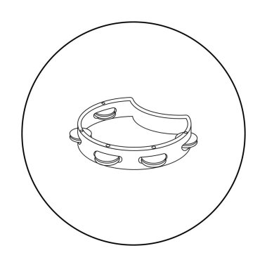 Tef simgesi beyaz arka plan üzerinde izole anahat tarzı. Müzik aletleri hisse senedi vektör çizim sembolü