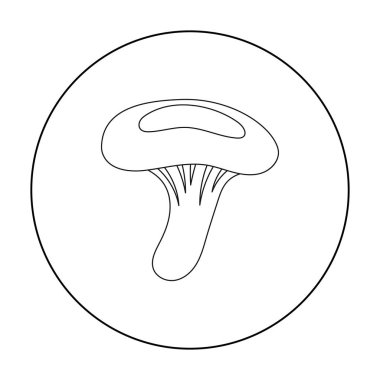 Süt beyaz arka plan üzerinde izole anahat tarzı mantar simgesi. Mantar sembol stok vektör çizim.