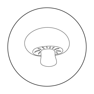 Beyaz arka plan üzerinde izole anahat tarzı champignon simgesi. Mantar sembol stok vektör çizim.