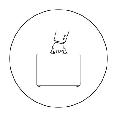 Evrak Çantası'nı simgesi beyaz arka plan üzerinde izole anahat tarzı. Para ve Finans sembol stok vektör çizim.