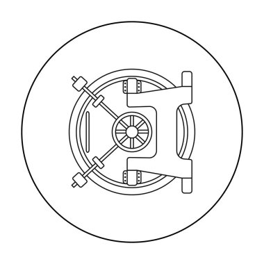 Banka tonoz simgesi beyaz arka plan üzerinde izole anahat tarzı. Para ve Finans sembol stok vektör çizim.