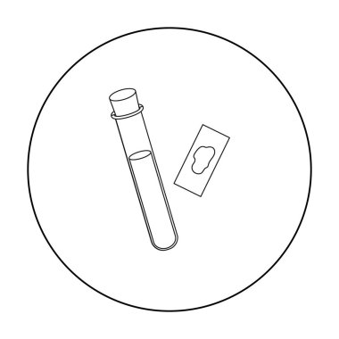 Kan testi simgesi anahat. Büyük tıp, sağlık anahat simgesinden tek tıp.