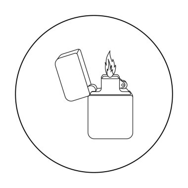 Beyaz arka plan üzerinde izole anahat tarzı hafif simgesi. Işık kaynağı sembol stok vektör çizim