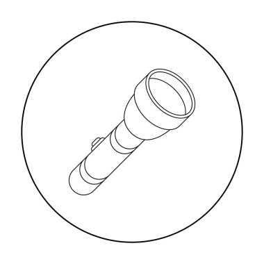 El feneri simgesi beyaz arka plan üzerinde izole anahat tarzı. Işık kaynağı sembol stok vektör çizim