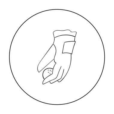 Beyaz arka plan üzerinde izole anahat tarzı bir golf topu simgesinin yerleştirilmesi. Golf Kulübü sembol stok vektör çizim.