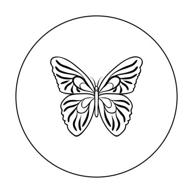 Kelebek simgesi beyaz arka plan üzerinde izole anahat tarzı. Böcekler sembol stok vektör çizim.