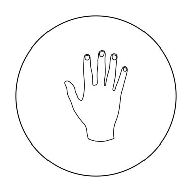 Çak simgesi beyaz arka plan üzerinde izole anahat tarzı. El hareketleri hisse senedi vektör çizim sembolü.