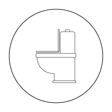 WC tuvalet simgesi, web ve mobil için vektör çizim