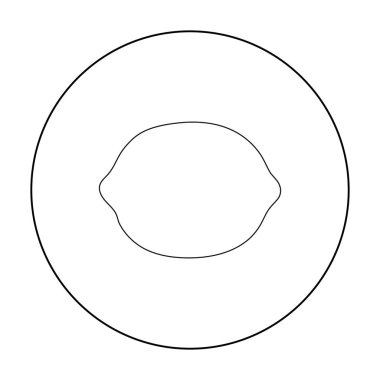 Limon simgesi anahat. Meyve simge tek.