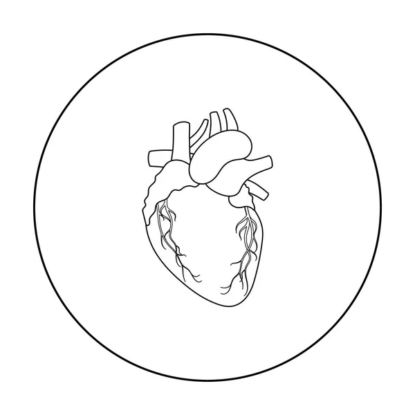 Herz-Symbol im Umrissstil isoliert auf weißem Hintergrund. Organe Symbol Aktienvektor Illustration. — Stockvektor