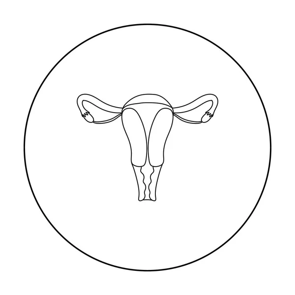 Uterus icon in outline style isolated on white background. Organs symbol stock vector illustration. — Stock Vector