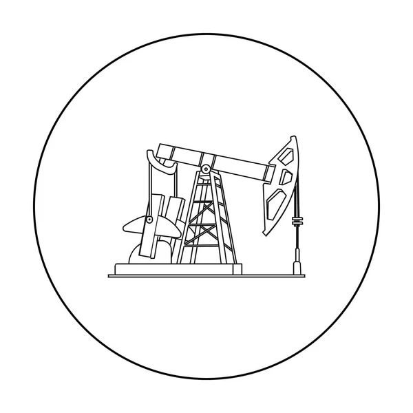 Öl-Pumpjack-Symbol im Umrissstil isoliert auf weißem Hintergrund. Ölindustrie Symbol Aktienvektor Illustration. — Stockvektor