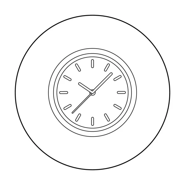 Icono de reloj de oficina en estilo de contorno aislado sobre fondo blanco. Muebles de oficina y símbolo interior stock vector ilustración . — Vector de stock