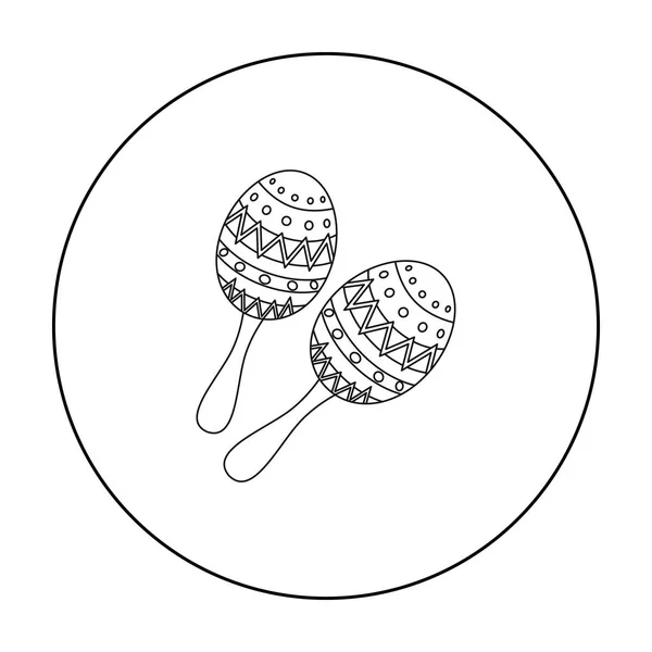 Icône Maracas en style contour isolé sur fond blanc. Instruments de musique symbole illustration vectorielle de stock — Image vectorielle