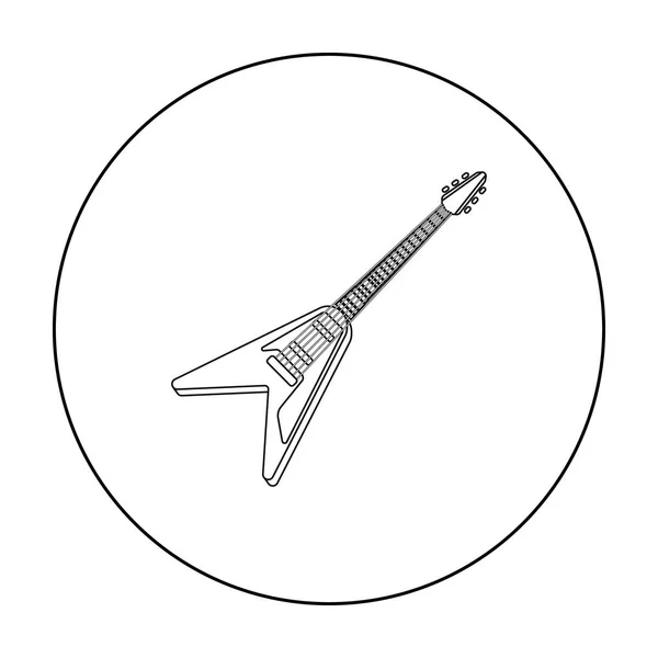 Het pictogram van de elektrische gitaar in kaderstijl geïsoleerd op een witte achtergrond. Muziekinstrumenten symbool voorraad vectorillustratie — Stockvector