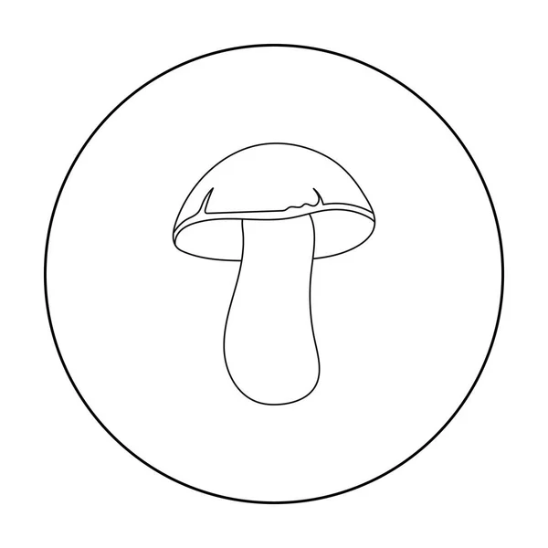 Porcini pictogram in kaderstijl geïsoleerd op een witte achtergrond. Paddestoel symbool voorraad vectorillustratie. — Stockvector