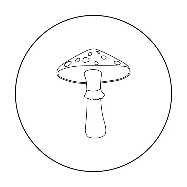 Icône amanita verte dans un style de contour isolé sur fond blanc. Symbole champignon illustration vectorielle de stock . — Image vectorielle