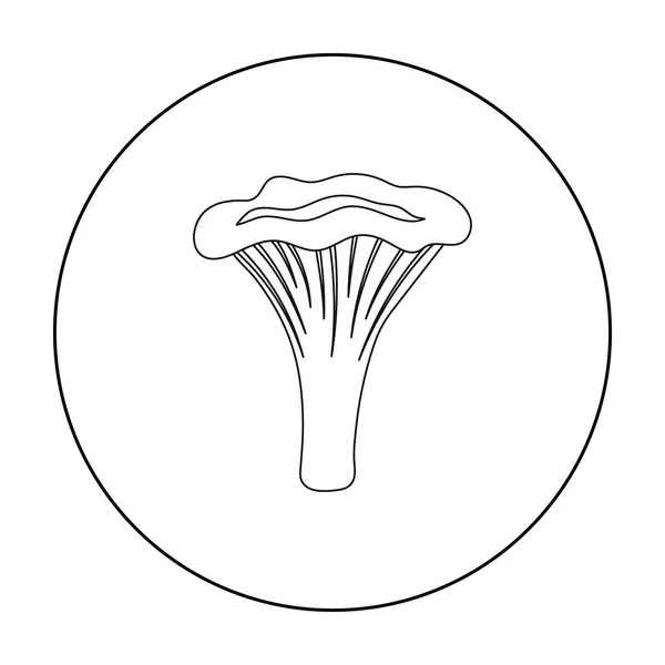 Pfifferling-Symbol im Umrissstil isoliert auf weißem Hintergrund. Pilzsymbol Aktienvektor Illustration. — Stockvektor