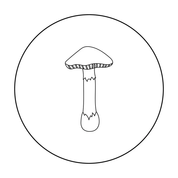 毒蕈图标在白色背景上孤立的轮廓样式。蘑菇象征股票矢量图. — 图库矢量图片