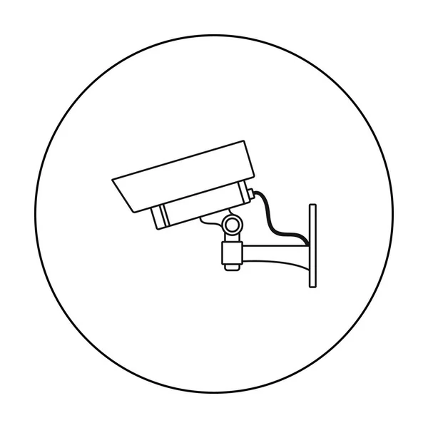 Icône de caméra de sécurité dans le style contour isolé sur fond blanc. Illustration vectorielle du symbole du musée . — Image vectorielle