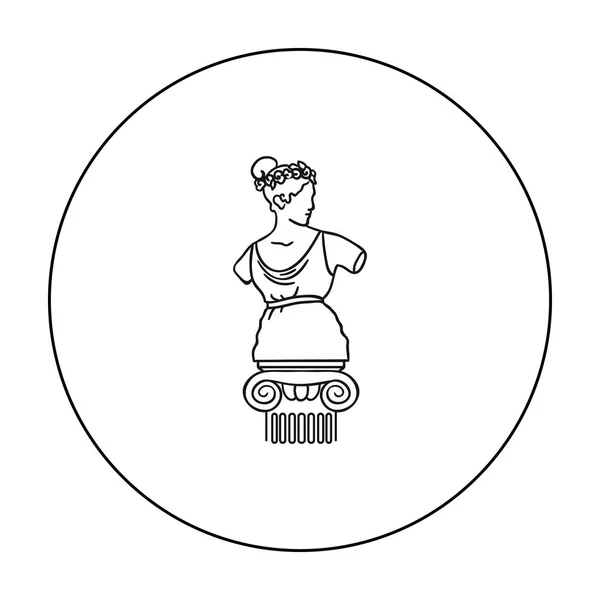 Statue-Symbol im Umrissstil isoliert auf weißem Hintergrund. museum symbol stock vektor illustration. — Stockvektor