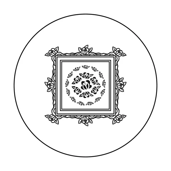 Icono de imagen en estilo de contorno aislado sobre fondo blanco. Museo símbolo stock vector ilustración . — Archivo Imágenes Vectoriales