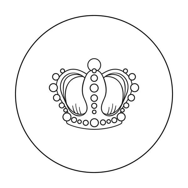 Icono de corona en estilo de contorno aislado sobre fondo blanco. Museo símbolo stock vector ilustración . — Vector de stock