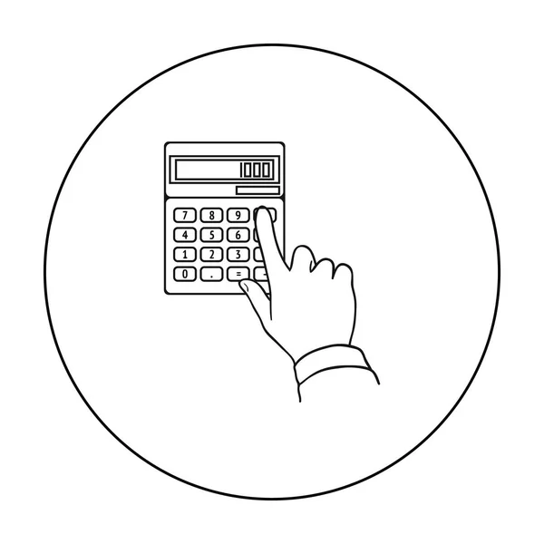 Icono de cálculo en estilo de contorno aislado sobre fondo blanco. Dinero y finanzas símbolo stock vector ilustración . — Vector de stock
