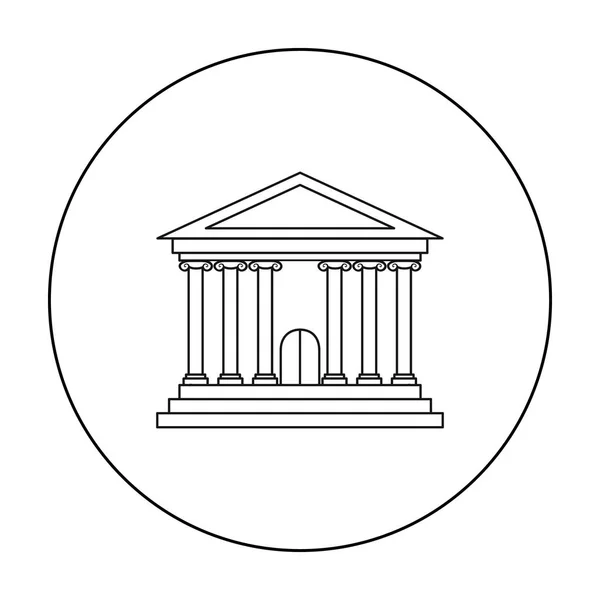 Icône de banque dans le style de contour isolé sur fond blanc. Illustration vectorielle du symbole monétaire et financier . — Image vectorielle