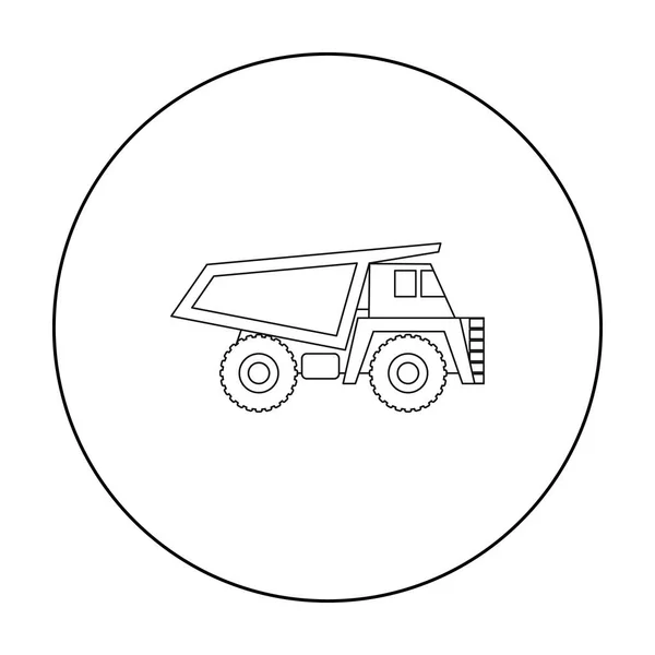 Drag lastbil ikonen i dispositionsformat isolerad på vit bakgrund. Min symbol lager vektorillustration. — Stock vektor