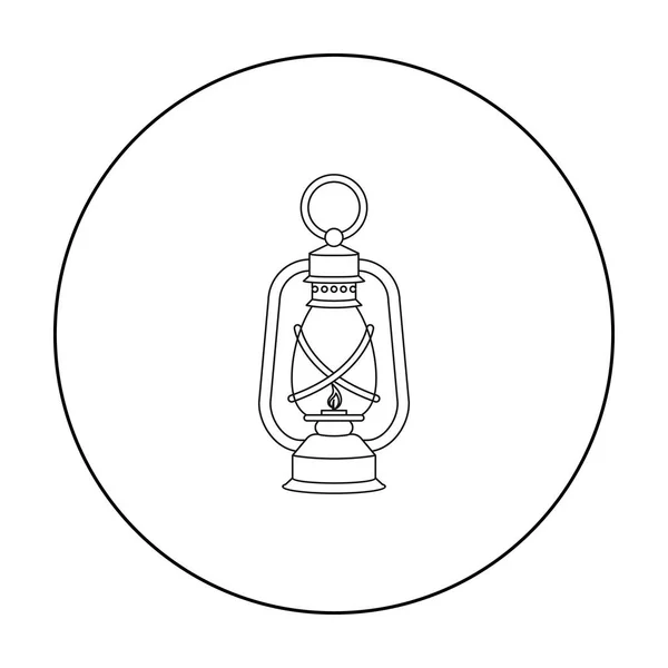 Latarnia ikona stylu kontur na białym tle. Kopalni symbol Stockowa ilustracja wektorowa. — Wektor stockowy